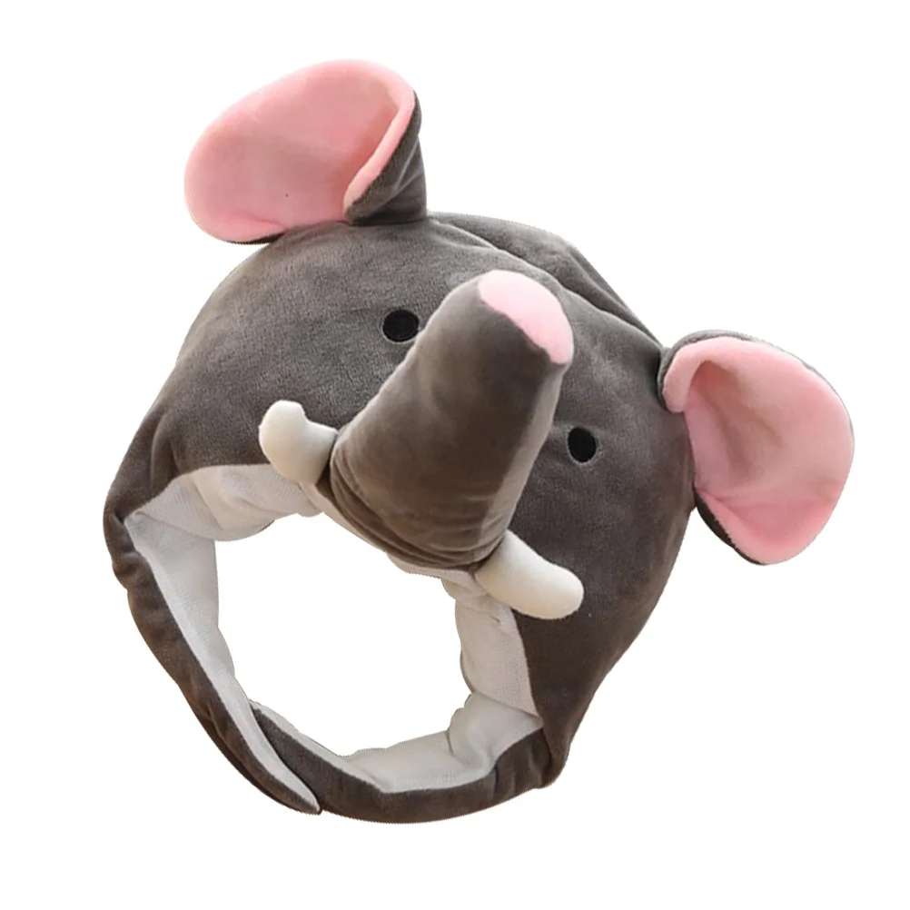 

Elephant Headgear Hat Stuffed Animals Kids Adult Costume Prop Party Hats Carnival Masquerade Festive Wear Accessories
