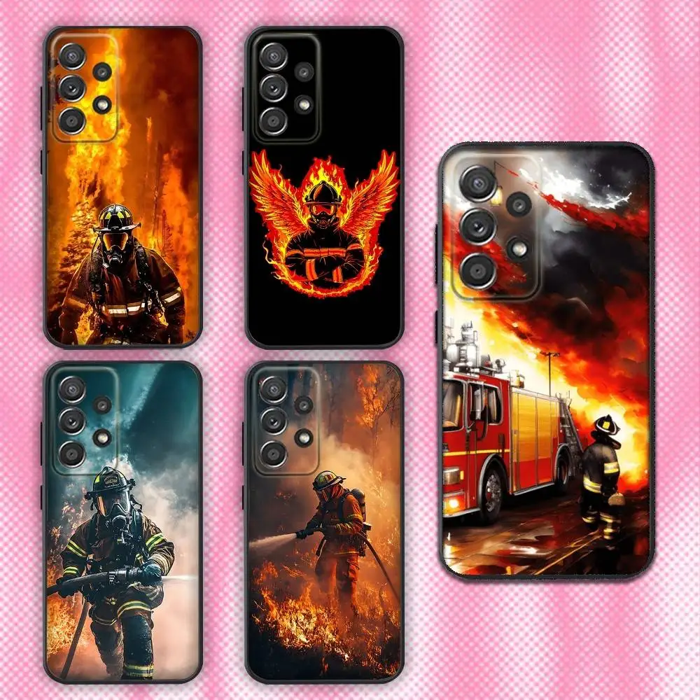 

Fireman Firefighter Phone Case For Samsung Galaxy A13,A21s,A22,A31,A32,A52,A53,A71,A80,Soft Black Shell