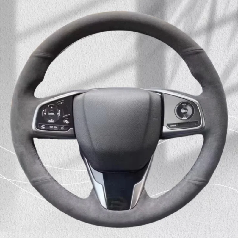 

Замшевый чехол на руль автомобиля на заказ для Honda CRV CR-V 2017 2018 2019 Clarity 2016-2018, оплетка на руль, автомобильный аксессуар