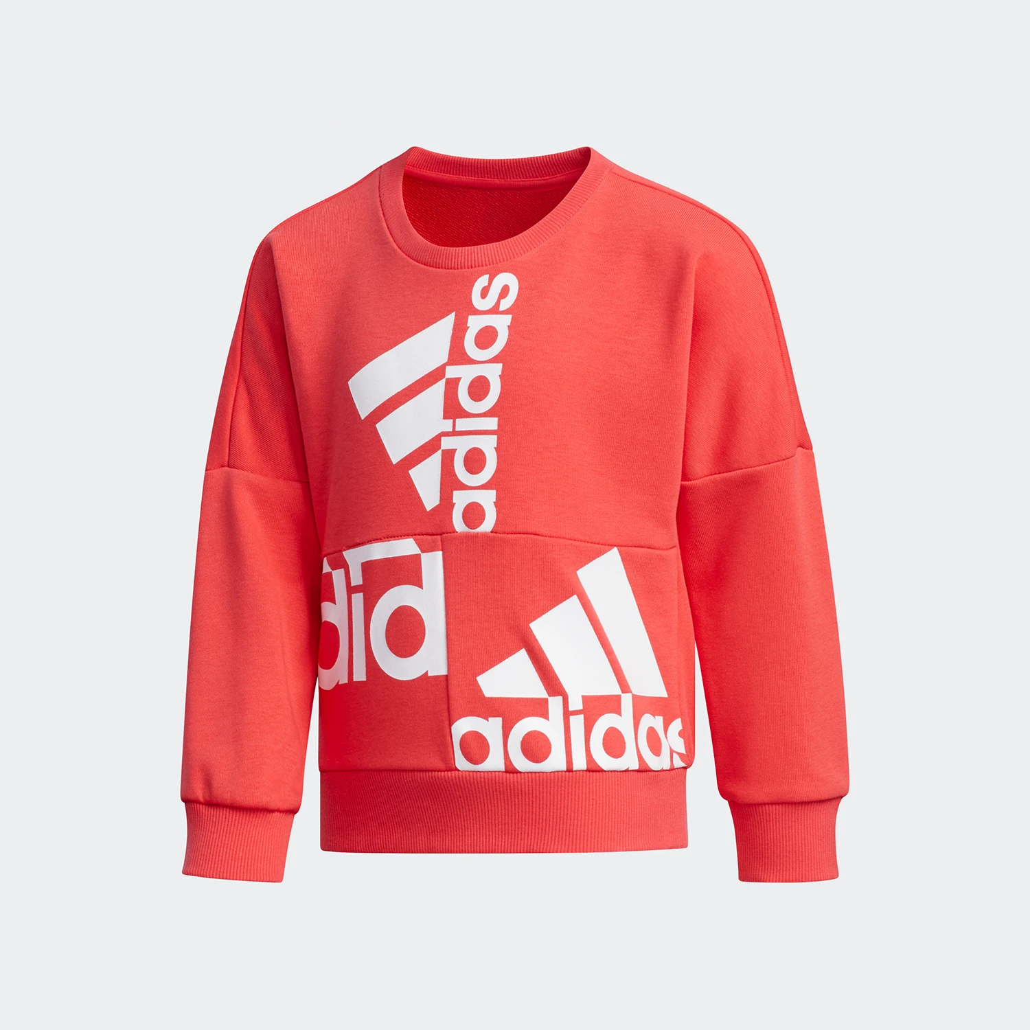 

Adidas genuine autumn children's knitted breathable logo printed sweatshirt FM9718