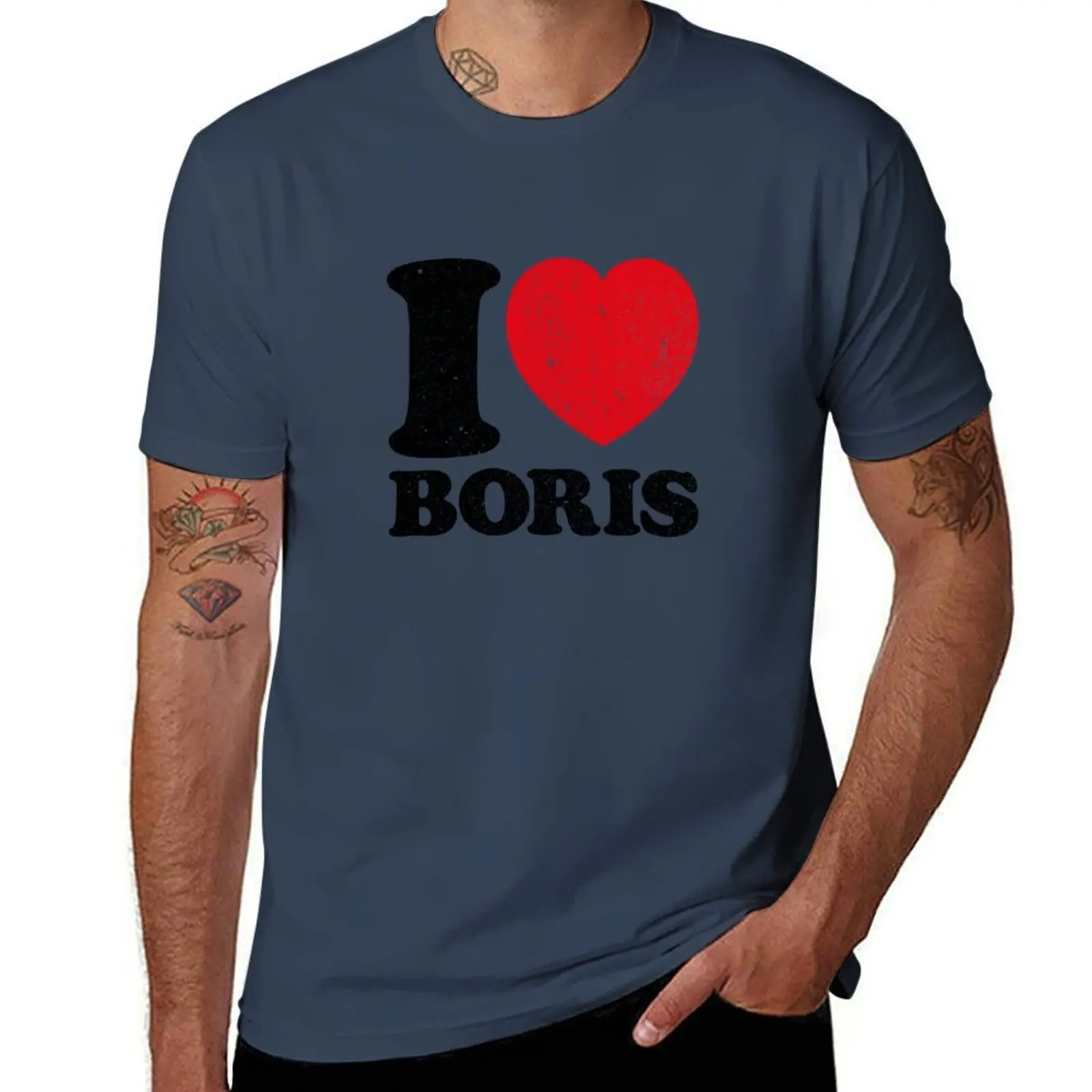 

Distressed Retro Vintage I Love Boris Johnson T-Shirt t shirts for man cotton funny t shirts for man pack cotton T-Shirt