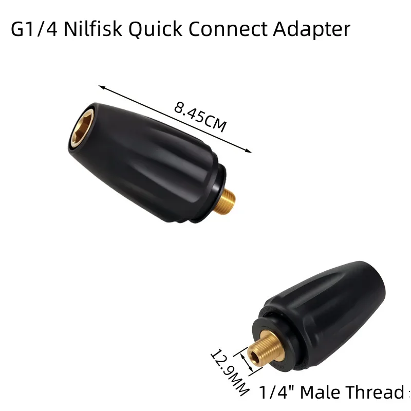 Hochdruck-Reinigungspistolen-Adapter aus Edelstahl mit 1/4-Zoll Schnellanschluss und Schaumkanone mit fünf farbigen Düsen für Nilfisk KEW – Detail 7