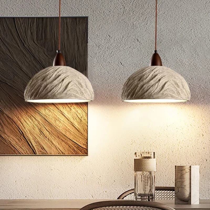 Japanese Wabi Sabi Pendant Light Retro Micro Cement Hill Lampshade Restaurant Bar Tea Room Homestay Dining Lighting Luminaires