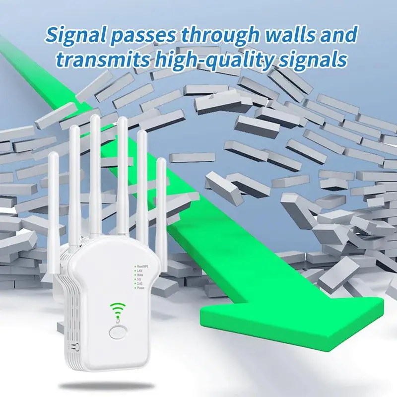 موسع واي فاي إشارة الداعم موسع الإنترنت اللاسلكي المحمولة واي فاي الداعم مع نطاق مزدوج 1200Mbps لمكان العمل في الهواء الطلق