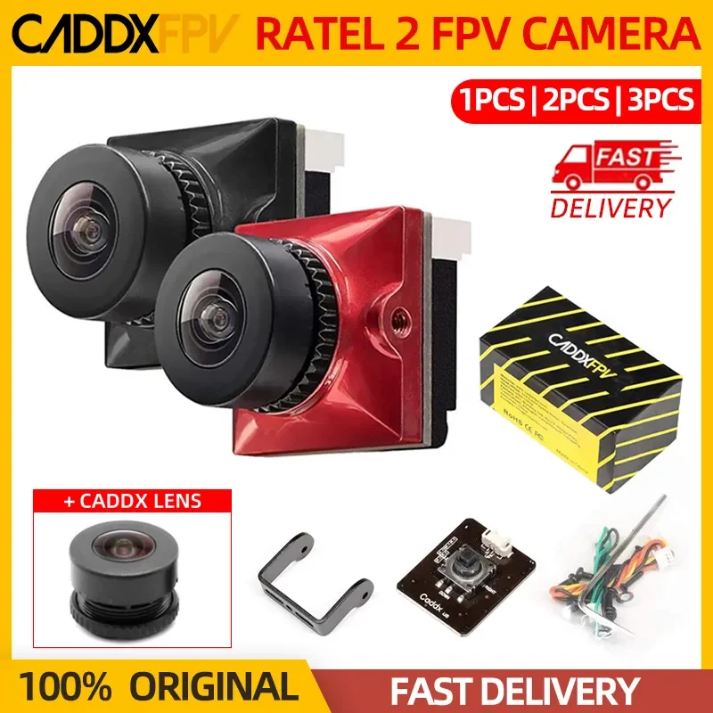 

Дрон Caddx Ratel 2 V2 с камерой FPV Ratel2, 2,1 мм, объектив 16:9/4:3, NTSC/PAL, 1/2/3 шт.