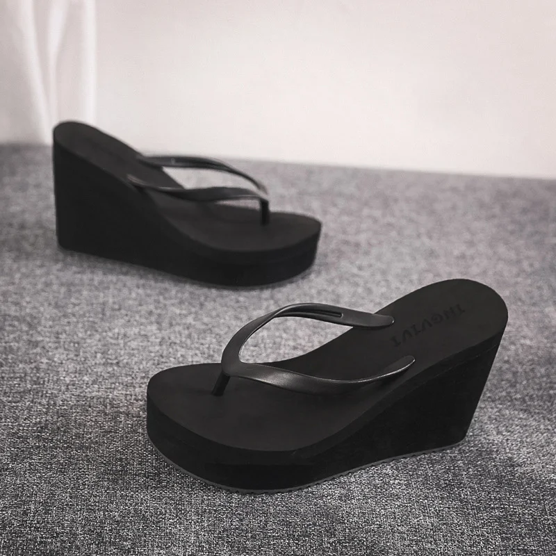 High Heels Slippers Summer Shoes For Women Comfortable Simple Solid Color Women Sandals Platform Slippers