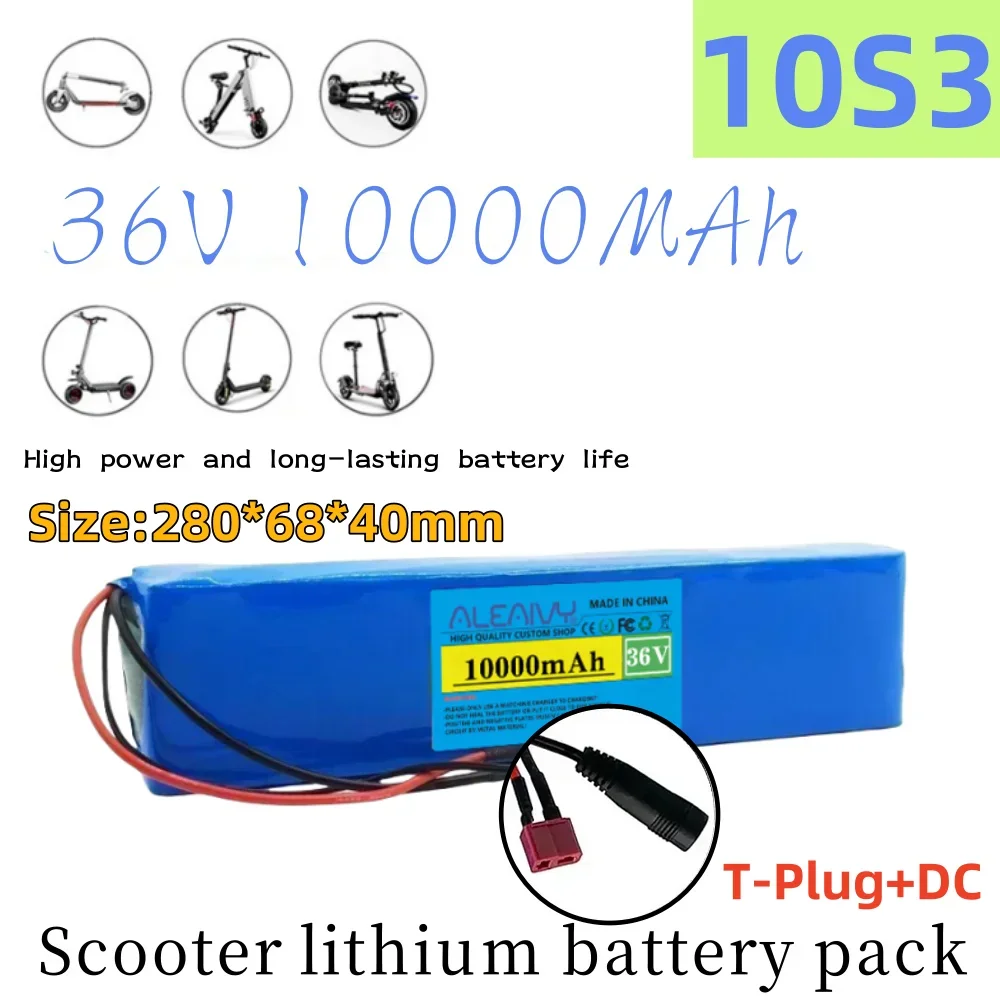 

36V 10S3P 10000mAh 42v Electric Scooter Battery Pack 18650 Lithium Electric Scooter 36v 350W 500W Battery Scoote.