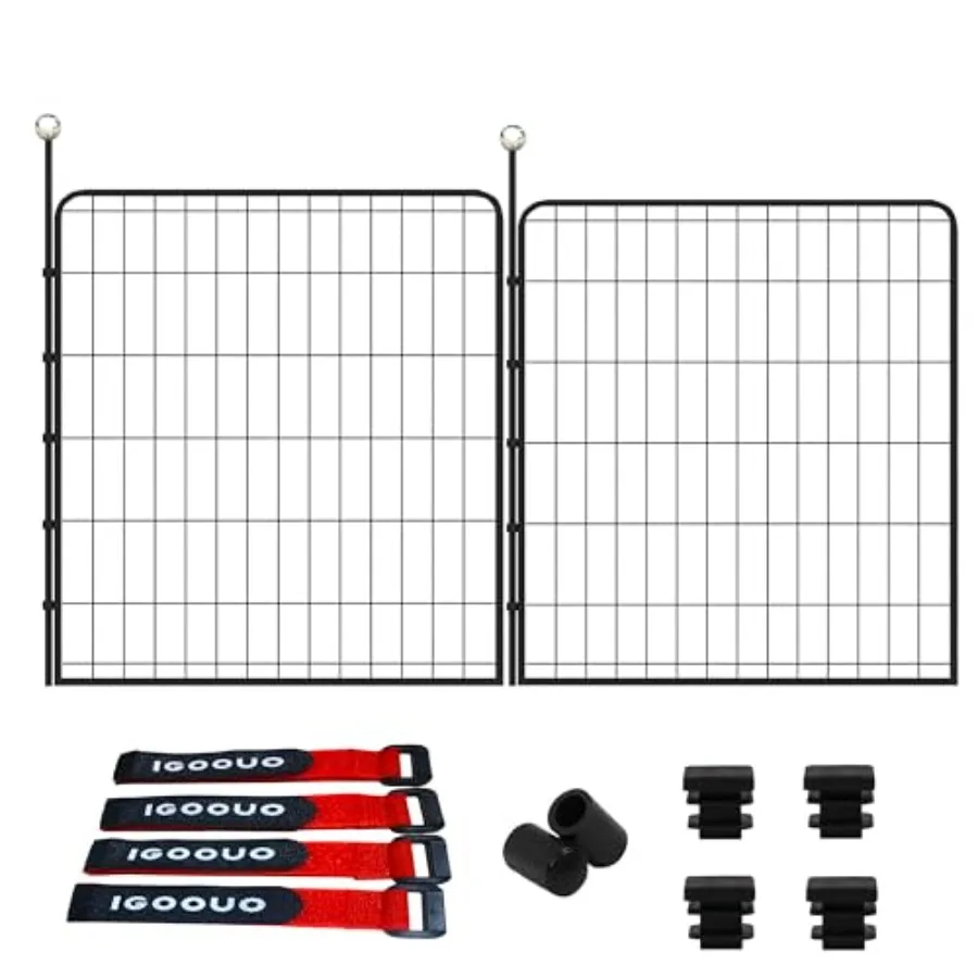 

Переносные металлические вольеры для собак 32 дюйма, манеж для мелких/средних собак, для дома/улицы, с удобными ремнями для переноски, 2 дополнительные панели, без двери