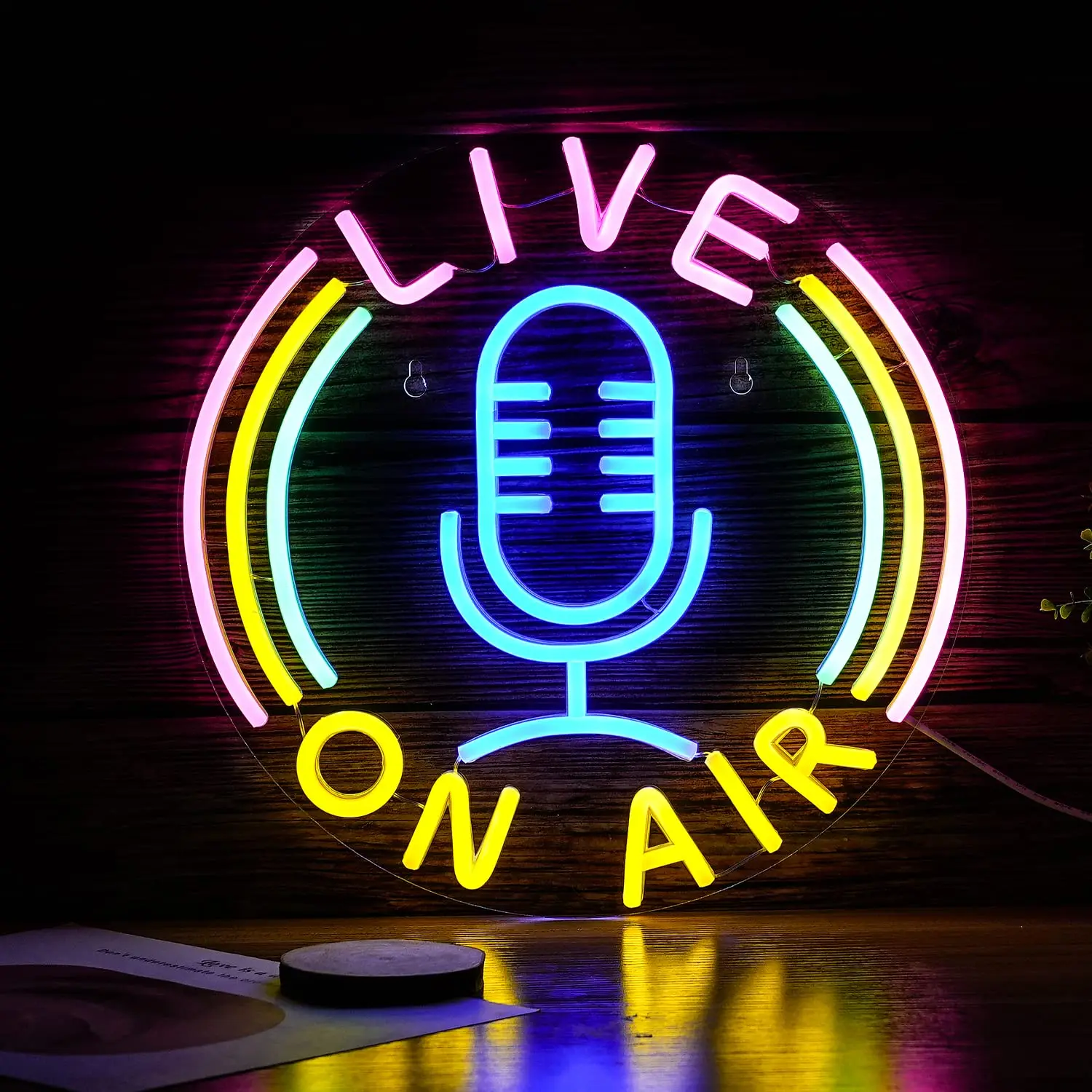 

Неоновая вывеска Live On Air, светодиодный настенный светильник с питанием от USB, декор с регулируемой яркостью для игровой комнаты, студии, офиса, подарок