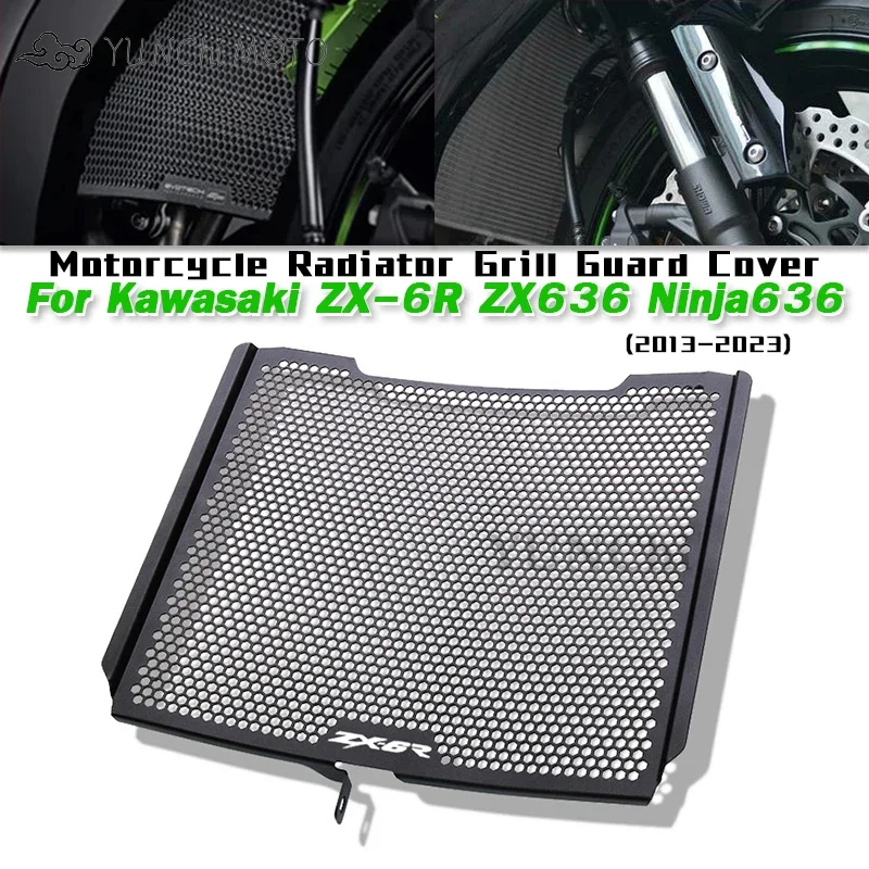 

For Kawasaki ZX-6R / ZX636 Ninja 636 2013-2023 Motorcycle Radiator Grill Guard Cover Engine Cooling Protector