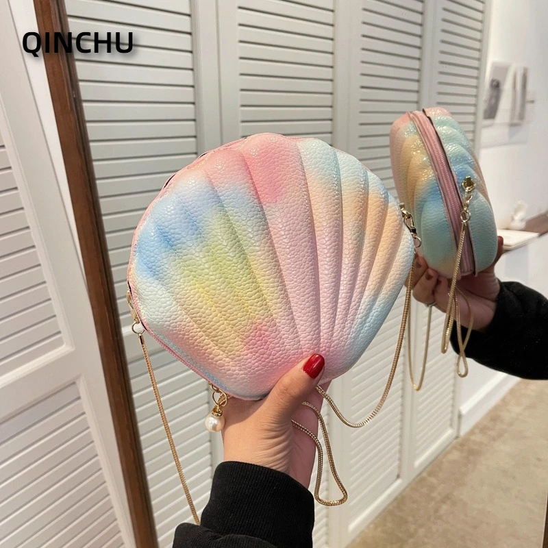 

Новая женская сумка-кроссбоди QINCHU Niche Design с цепочкой, сумка-ракушка
