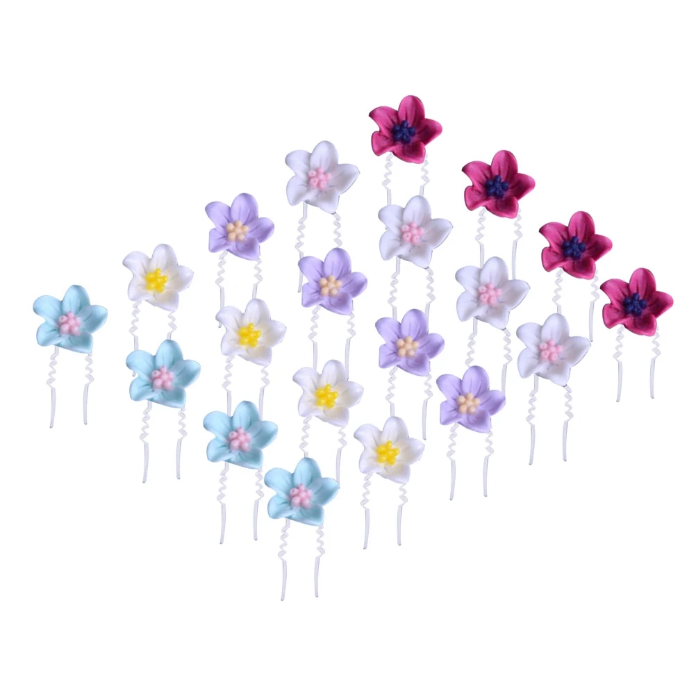 

20 pcs Flower Durable Slides Bobby Bride Headwear Slides Lily Flower Bride Clip Hair Pin Hair Tools Accessories