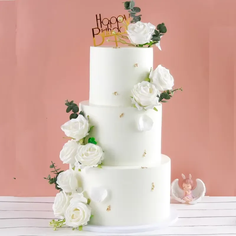 3pcs Round Foam Cake Dummy Set for Wedding Birthday Party Craft Decoration Display Props Artificial Cake Model DIY Supplies