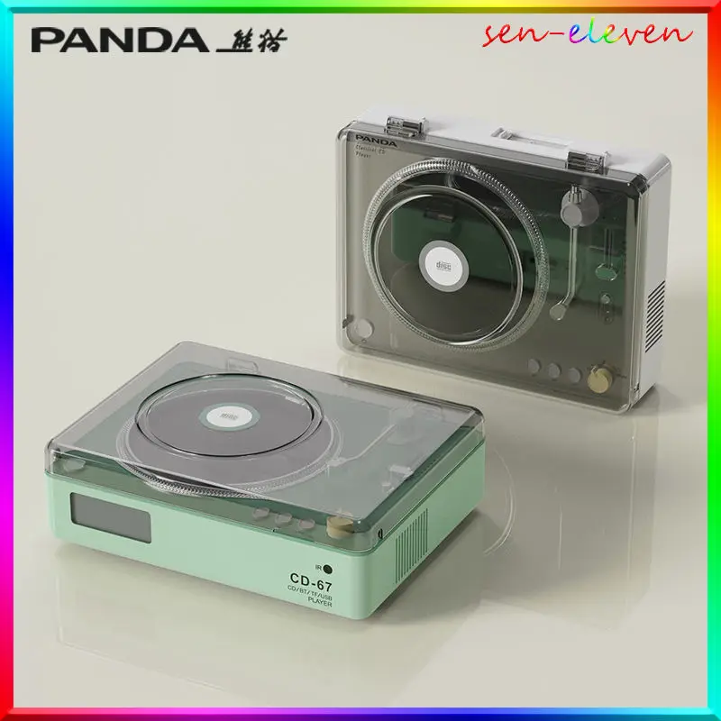 

Panda CD Player CD67 Classic Retro Speaker Disc CD Sound System Supports LINE OUT/USB/TF CARD/Bluetooth 5.0 Home Player Speaker