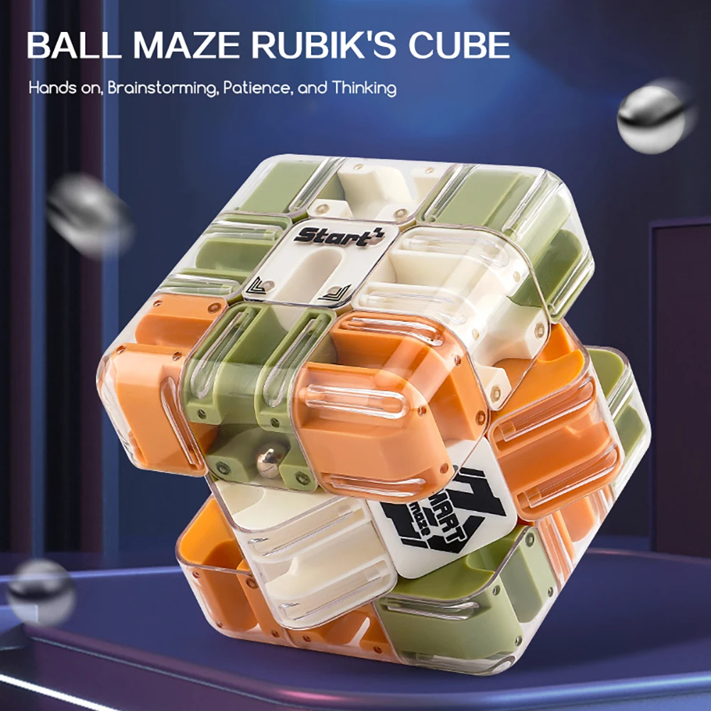 Große Labrinth 3D-Rätsel Labyrinth Cubes Maze Cubes Puzzle mit rollender Kugel, das Hirnteaser-Spielzeug für Kinder Geburtstag präsentiert
