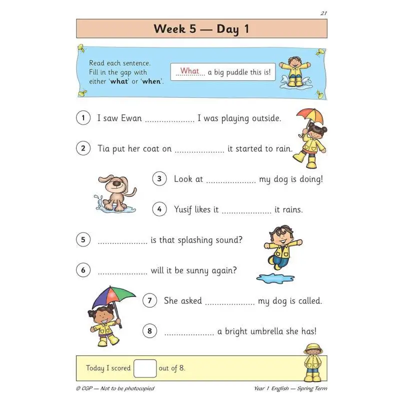 New KS1 English Daily Practice Book Year 1  Spring Term CGP Books Coordination Group Publications 9781789086768 Book
