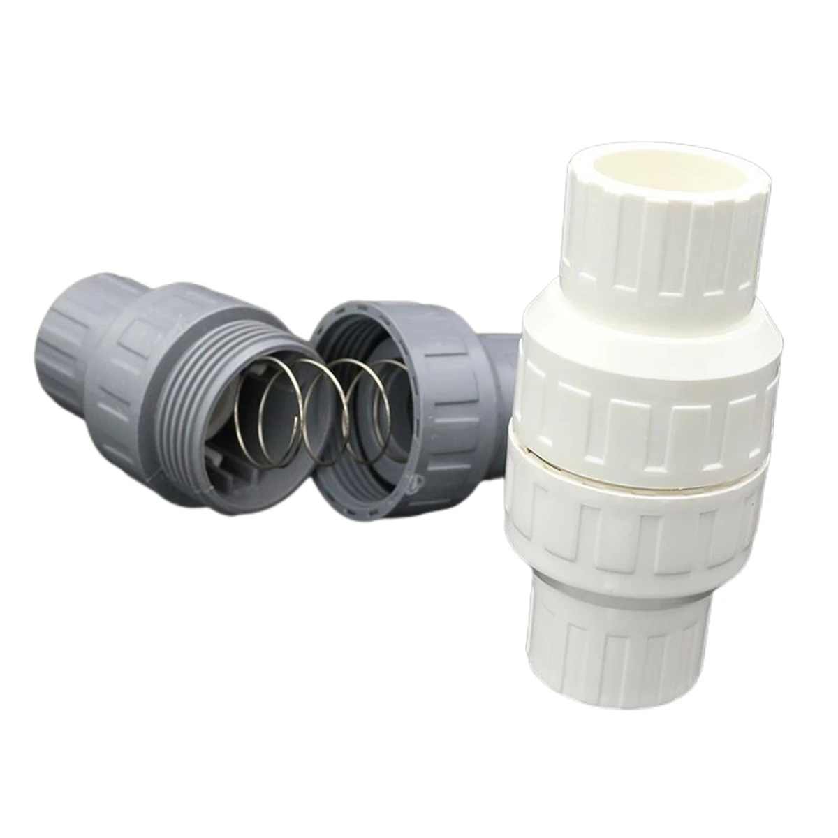 1PC PVC Check Valve 20/25/32/40/50mm Water Pipe One Way No-Return Valve Grey Aquarium Fish Tank Garden Irrigation Pipe Joints