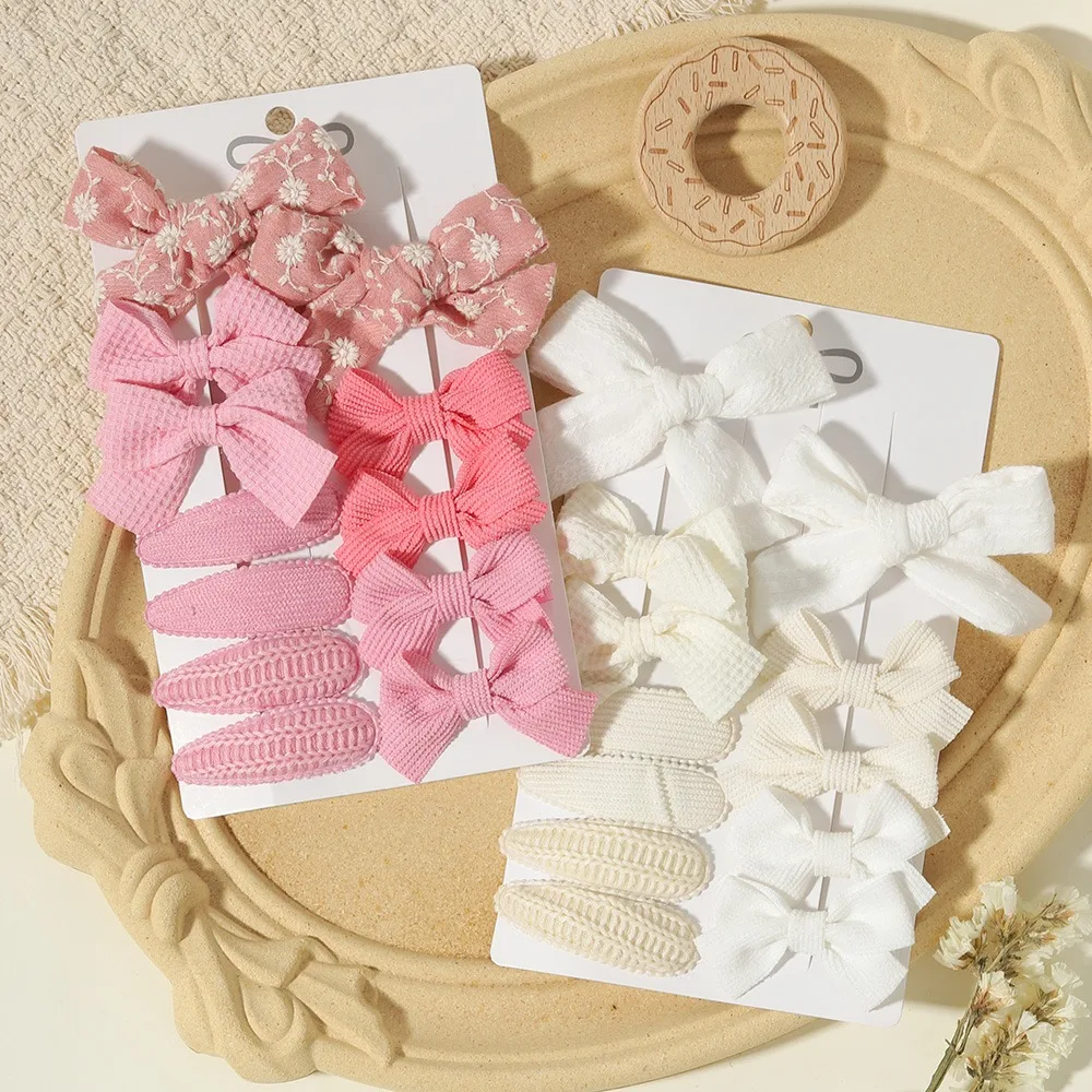 10/12pcs/set  Girl's Bow Hair Clip Sweet and Lovely Suitable for Girls and Babies To Dress Up Clips Children's hair accessories
