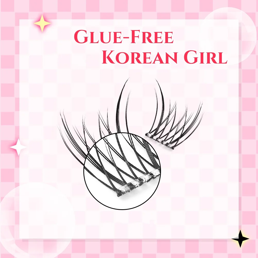 MIAOJIE لطيف الحلو تكنولوجيا Pre-Bond اضغط على الرموش غلويليس لتقوم بها بنفسك رمش ذاتية اللصق رموش واقعية قابلة لإعادة الاستخدام