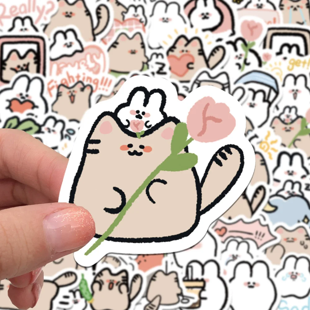 10/30/60Pcs Cartoon Rabbit impermeabile Graffiti Sticker decorativo bagaglio tazza Laptop Phone Skateboard chitarra Scrapbook Stickers