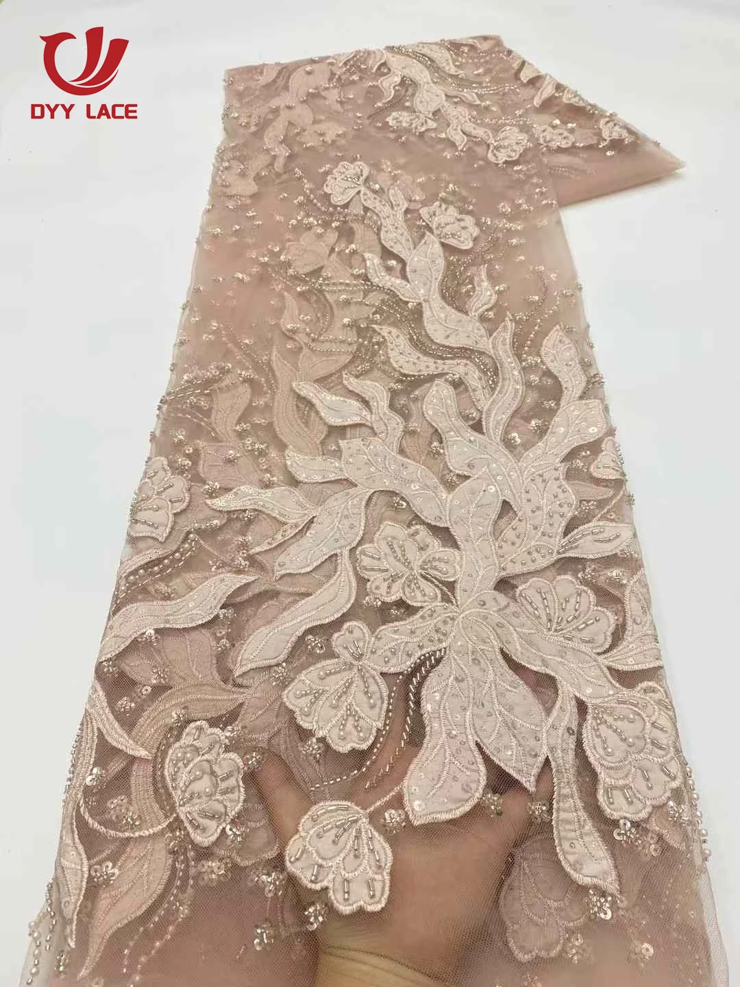 2025 African Nigerian Lace FabricFor Sewing High Quality Velvet Sequins Embroidered Bades Wedding Party Dress 5 Yards