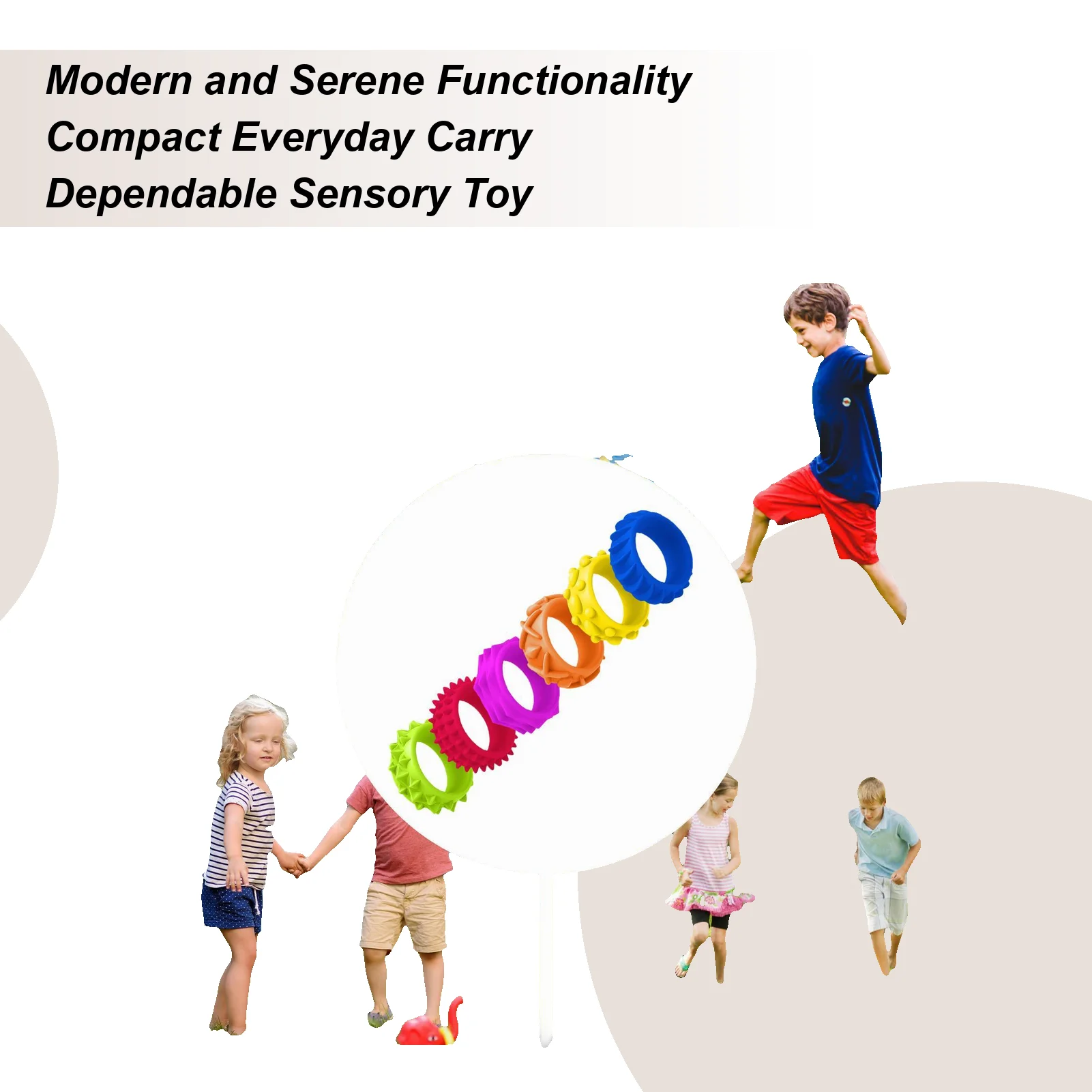 

Сенсорная игрушка для детей, 6 шт., мягкая носимая детская силиконовая сенсорная игрушка карманного размера для классной комнаты, дома, поездки на работу, общежития