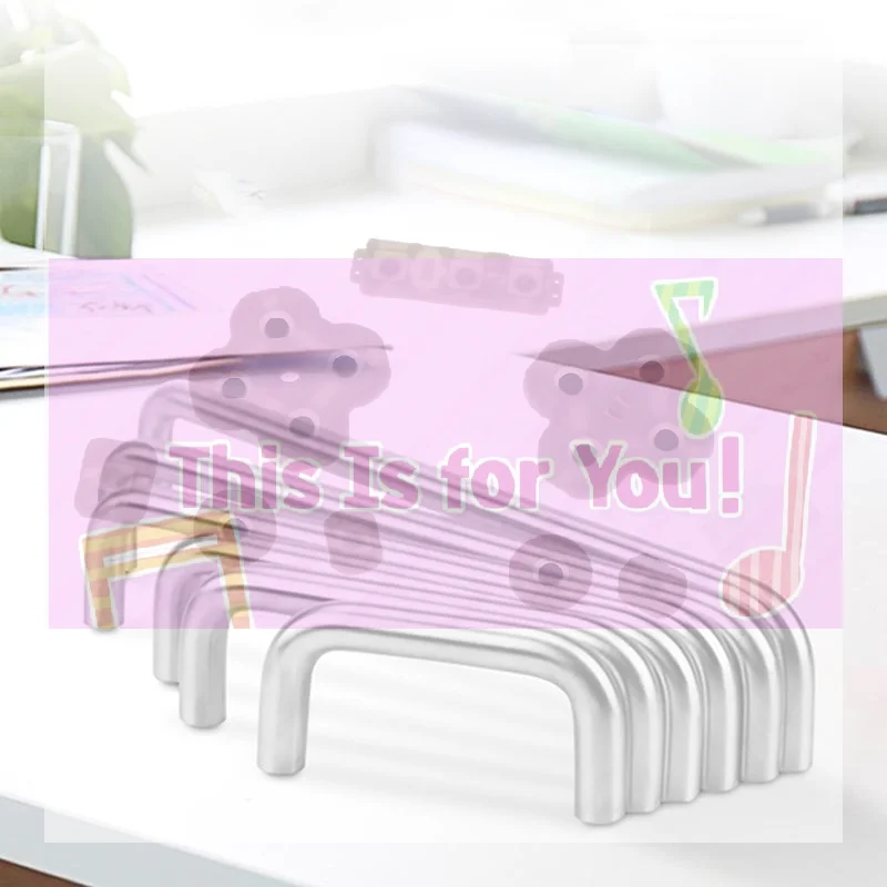 【MA】304 Stainless Steel Innerl Thread U-Shaped Double Curved Handle Modern Cabinet Door Handles Nordic Drawer Door Knobs Pulls