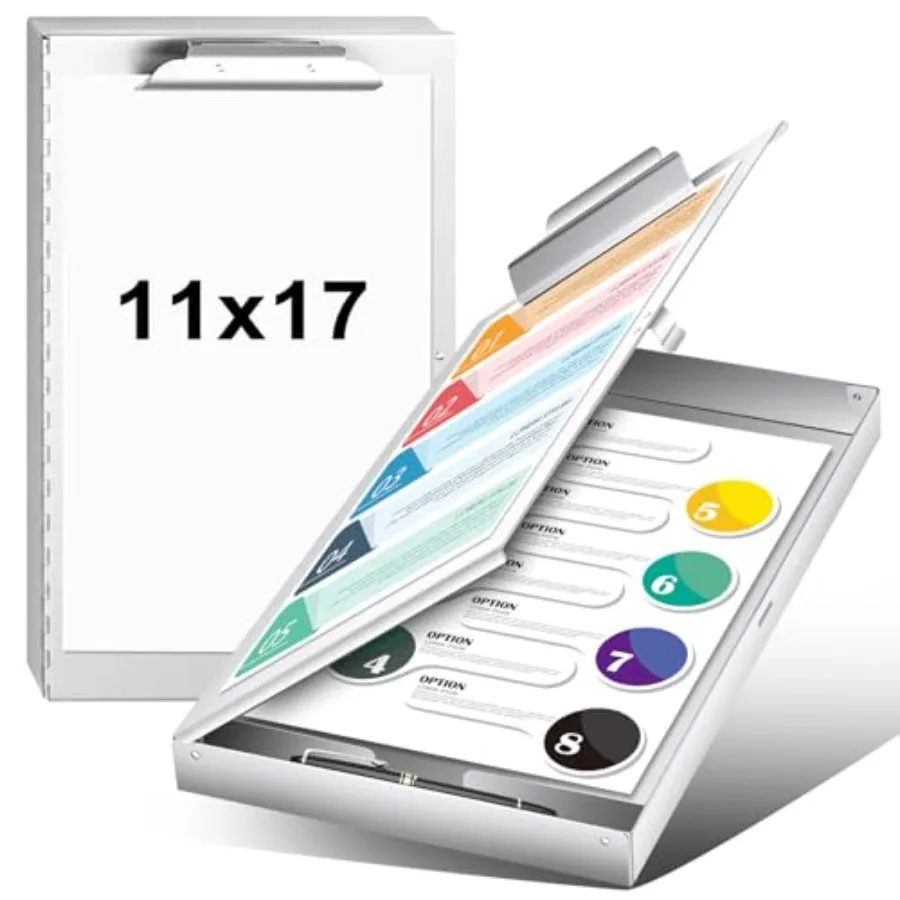 

Pcs Aluminum '' x 7'' Clipboard with Storage Heavy Duty Metal Lightweight Form Holder with Capacity Clip Compartment Clipboard