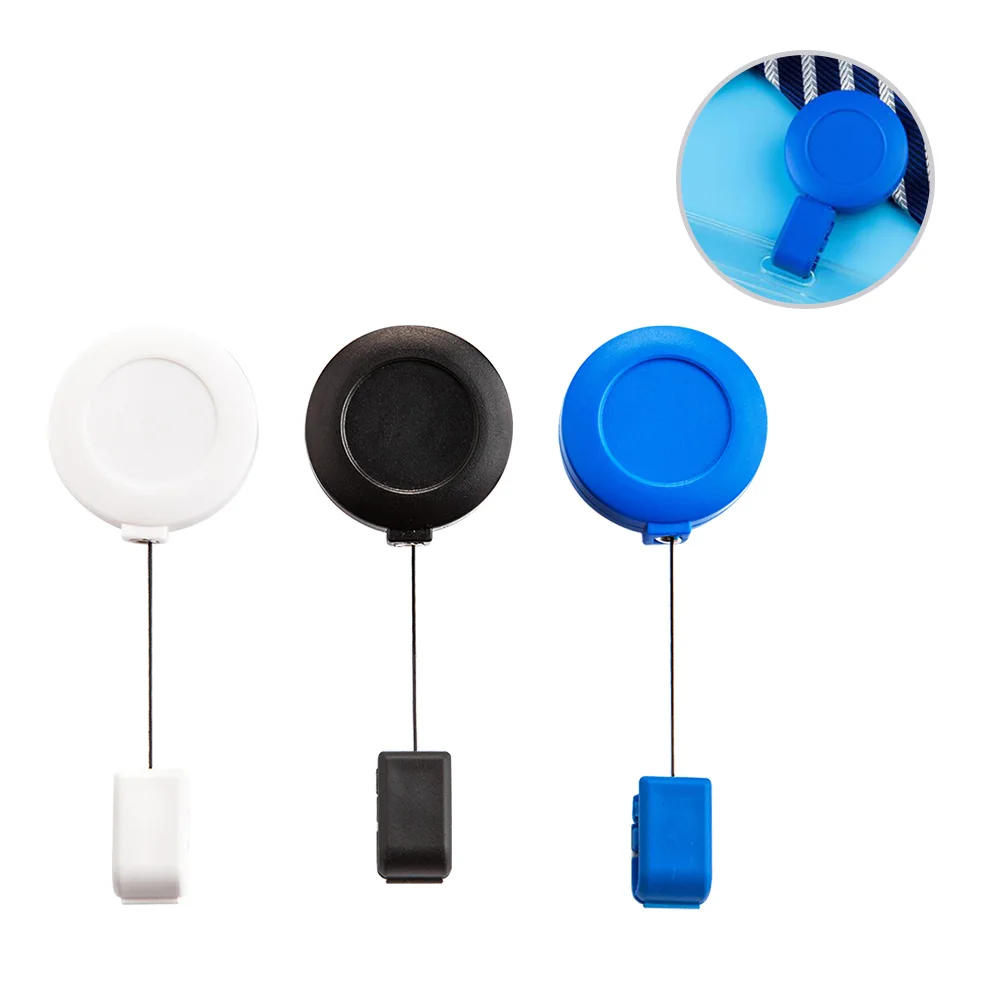 3pcs Id Card Holder Badge Holder Abs Matte Finish Stainless Steel Clip Anti-Rotation Access Control