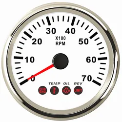 Auto Gasolin or Diesel Engine Tachometers 85mm 0-7000RPM Rev Counters Red Backlight with Oil Pressure Temp & RPM Alarm Function