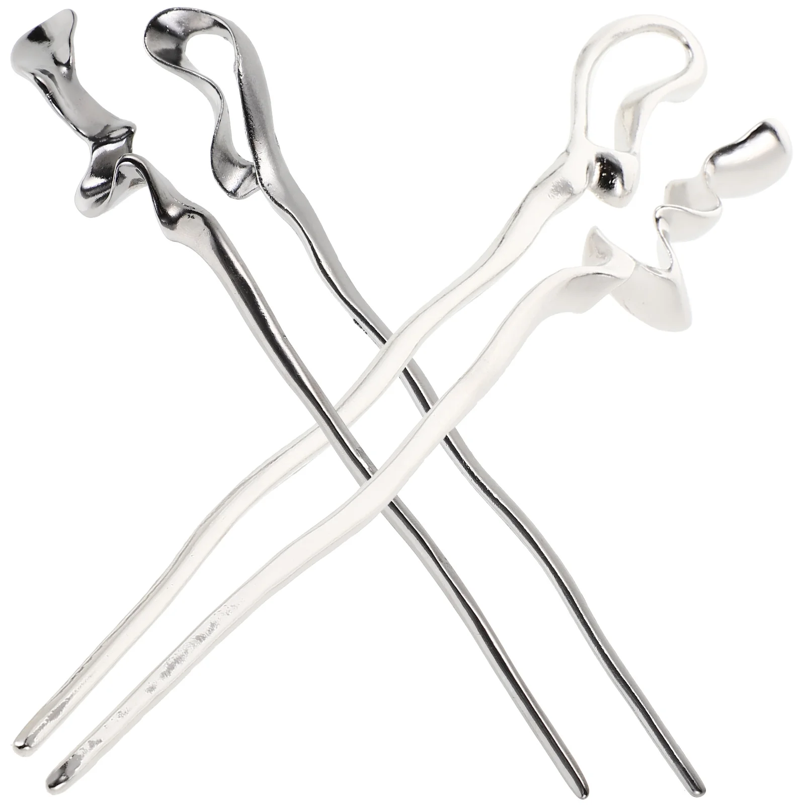 

4pcs Geometric Alloy Hairpin Sticks Smooth Surface Premium Materials Hair Bun Accessories Women Vintage Hair Chopsticks Styling