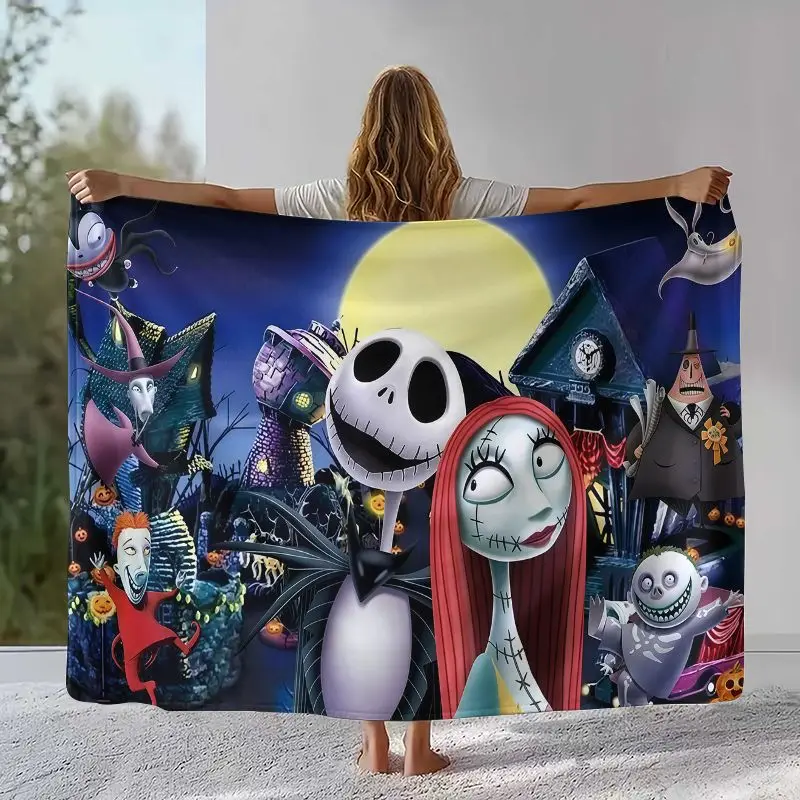 Cartoon N-Nightmare Before Christmas Jack Halloween Weiche Flanell-Decke, Gemütliche Decke für Bett, Sofa, Wohnzimmer, Heimdekoration – Detail 1