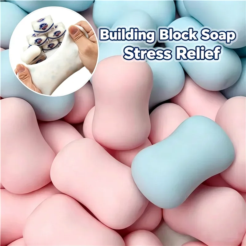 Building Block Soap Squeeze Fidget Relief Sensory Toy Crunchy Noise ASMR Sound Stress Squishy Toy For ADHD Anxiety Decompression