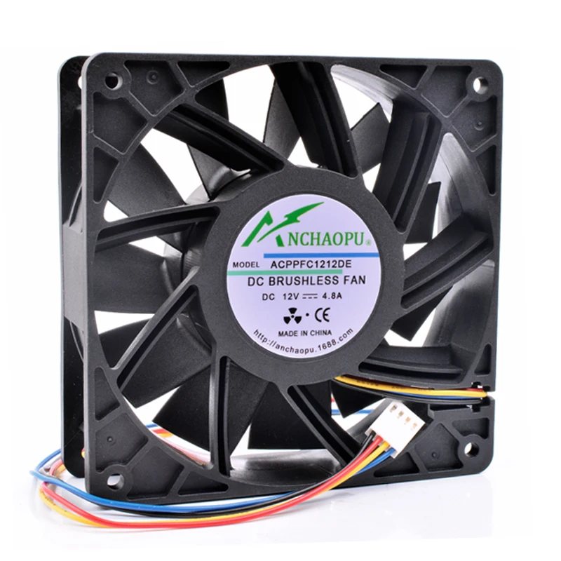 

Brand new original ANCHAOPU PFC1212DE 12cm 12038 120x120x38mm 12V 4.80A 4 lines pwm server chassis large air volume cooling fan