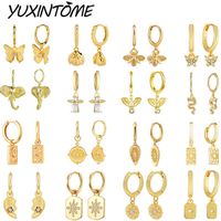 925 Sterling Silver Needle Lucky Elephant Small Hoop Earrings for Women Premium 18K Gold Earrings Wedding Trend Jewelry Gift