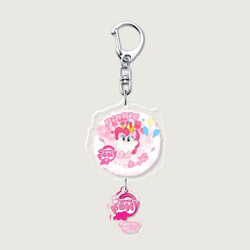 My Little Pony Twilight Sparkle Pinkie Pie Creative Cartoon Transparent Acrylic Keychain Chain School Bag Decoration Pendant