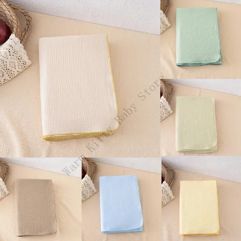 

Cotton Muslin Baby Blanket 2-layers Gauze Solid Color Newborn Crib Quilt Receiving Blanket Baby Stroller Cover