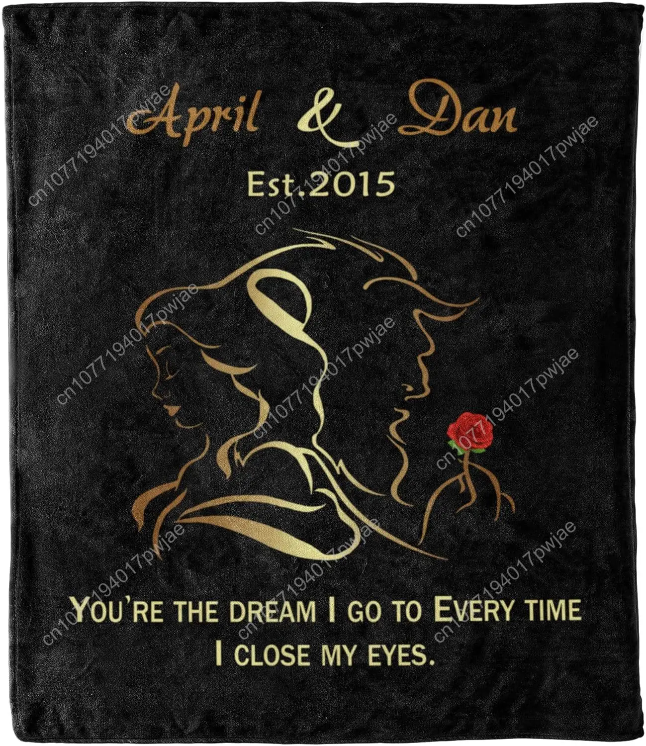 

Premium Customized Beauty Beast Blanket Gift for Valentine Custom blankets