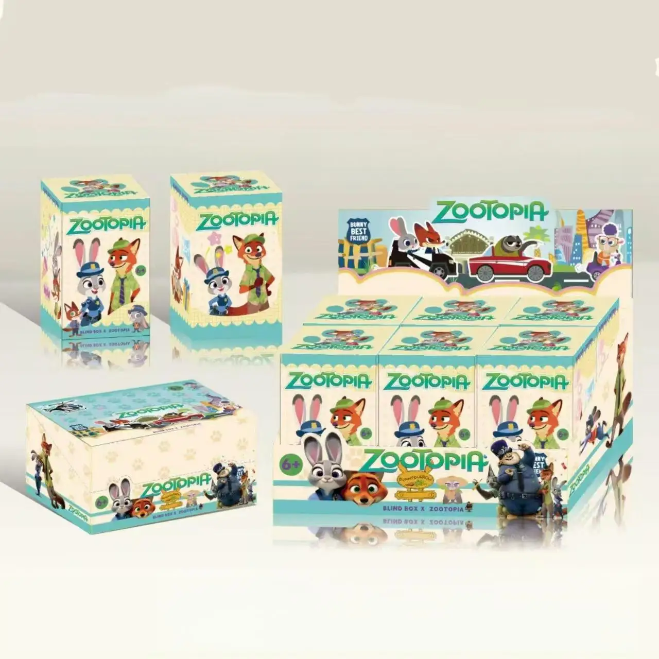 6 شخصيات على شكل حيوانات معبر متروبوليس: تماثيل ألعاب جودي هوبس ونيك وايلد لصندوق أعمى للدمى