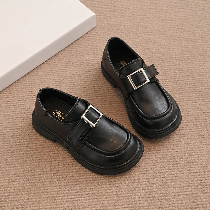 Zapatos 2025 Autumn New British Style Kids Leather Shoes Comfort Non Slip Boys' Loafers Simple Versatile Girls Casual Shoes