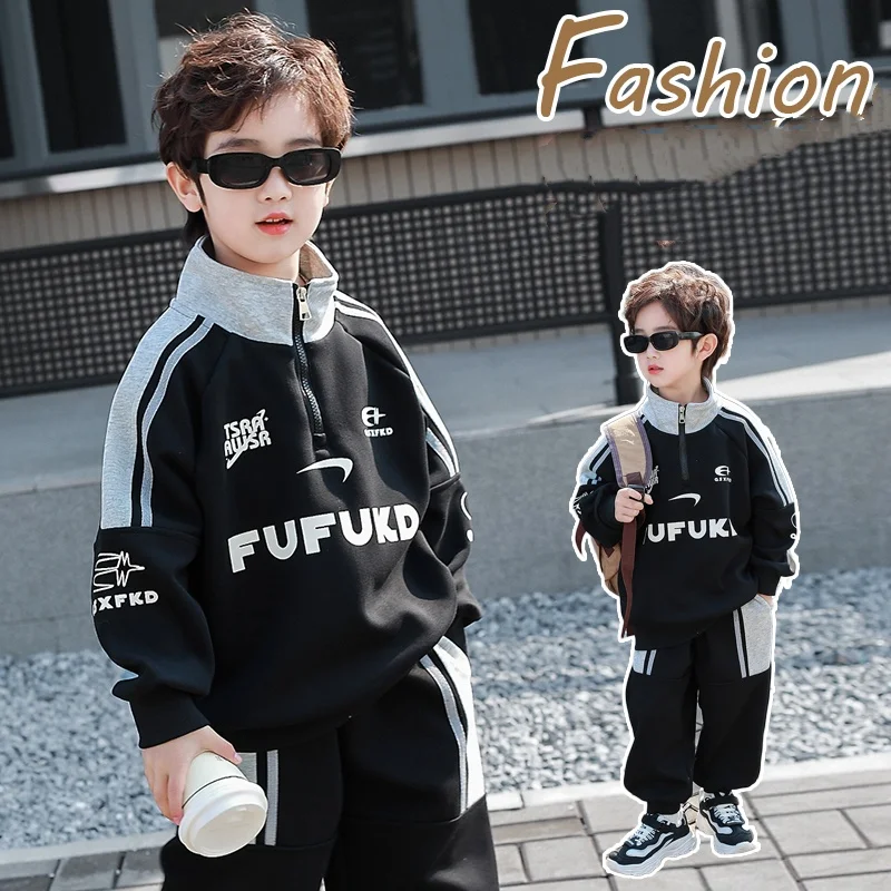 

New Boy Clothes Set Size 2-11Y Kids Pullover Top+Pants Bottom Suit Child Racing Clothing Suit Toddle Boy Casual Sporty Style Set
