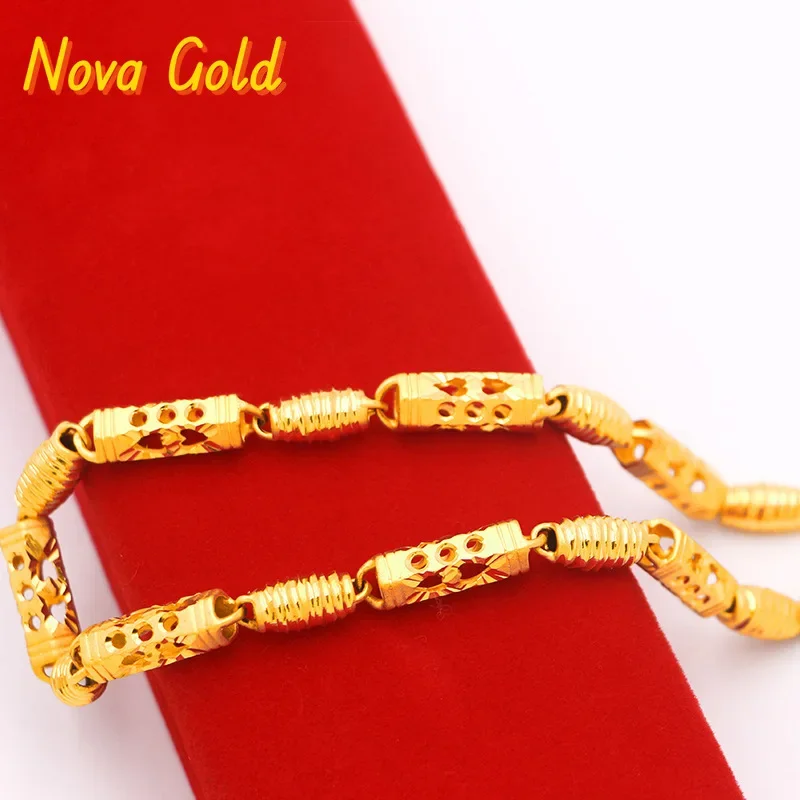 

NovaGlod 8mm 60cm Men's Necklace Euro Coin 24K Real Gold Thick Necklace 9999 Gold Necklace Domineering, Elegant and Versatile