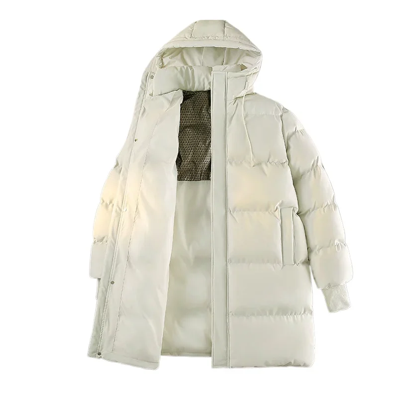 

New Medium To Long Cotton Jacket for Men, Korean, Casual, Fashionable, Versatile, Warm,Graphene Cotton Jacket,Long Cotton Jacket