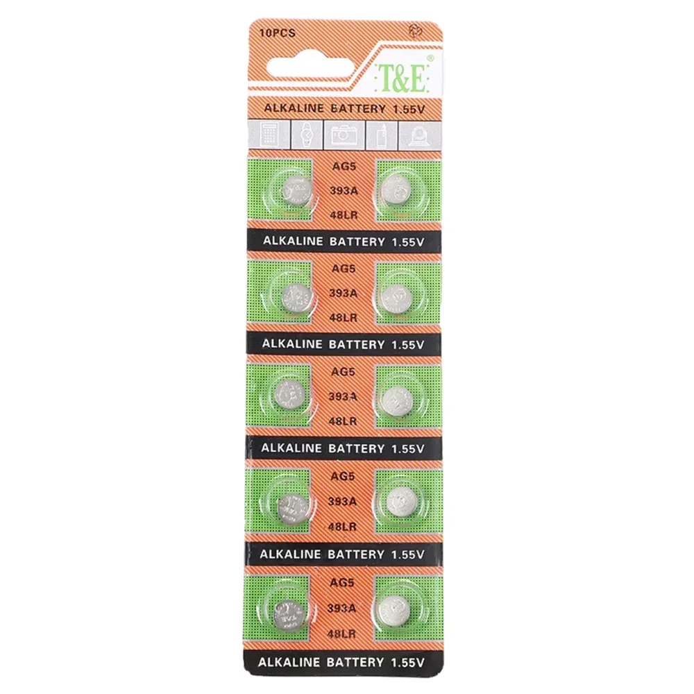 2-50 Uds 1,55 V AG5 LR754 pilas de botón SR754 193 393 batería alcalina de moneda de célula redonda L754 SR754SW LR48 para reloj de juguete