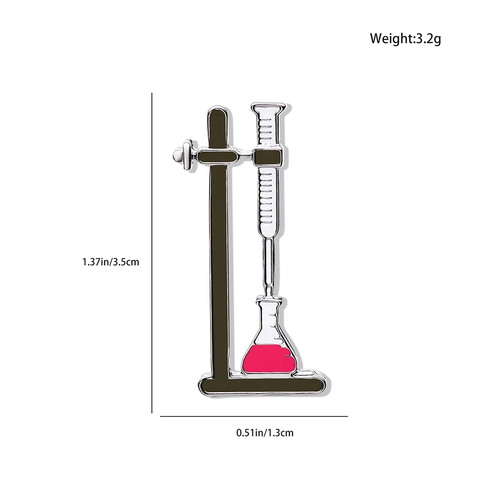 Hanreshe Titration Chemical Science Enamel Brooch Mediacl Lab Beaker Dropper Lapel Pins Jewelry for Scientist Chemist Doctor