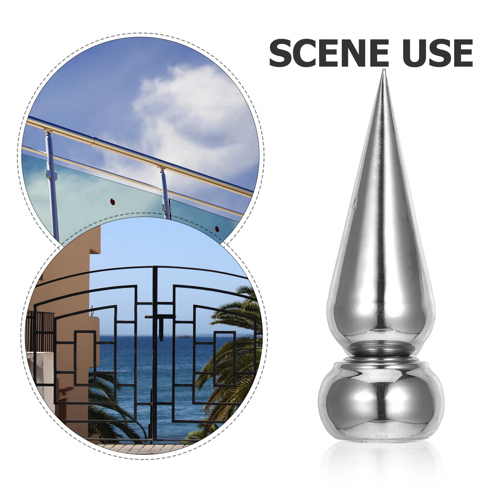 4pcs Stainless Steel Toppers Cone Spikes 25Mm Outdoor Privacy Metal Post Caps Gate Balcony Garden Decoration Anti Climb Security