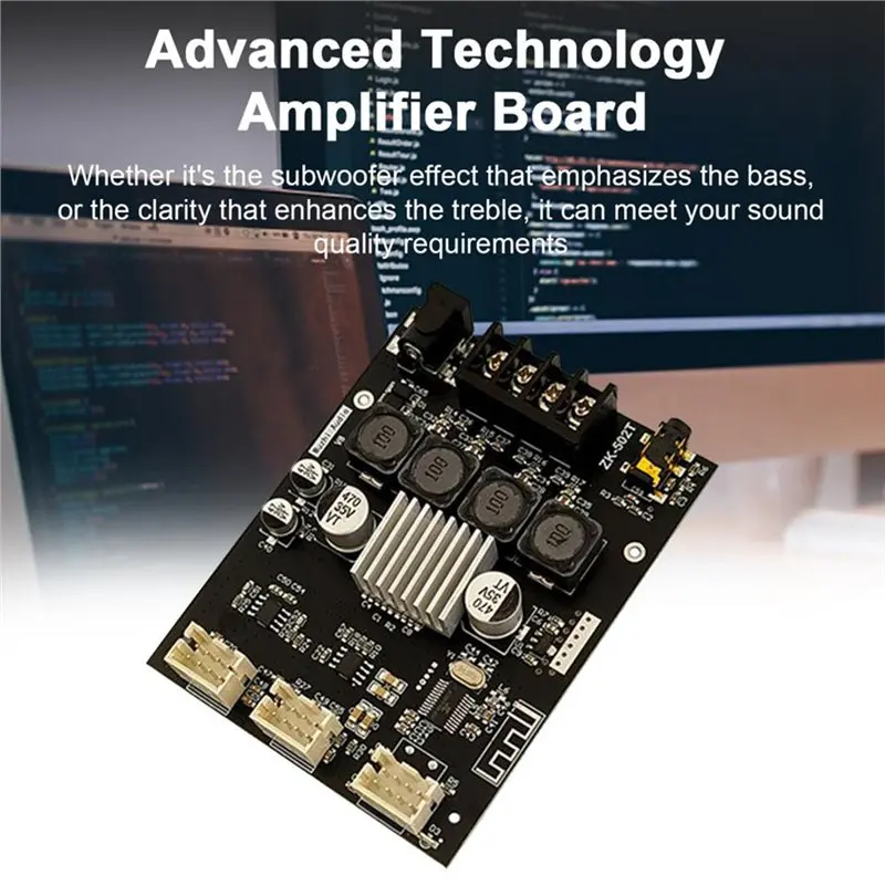 B03B-Pre-Amplifier Board ZK 502T Audio Amplifier Module Stereo 50Wx2 Dual Channel Output Sound Overheating Protection