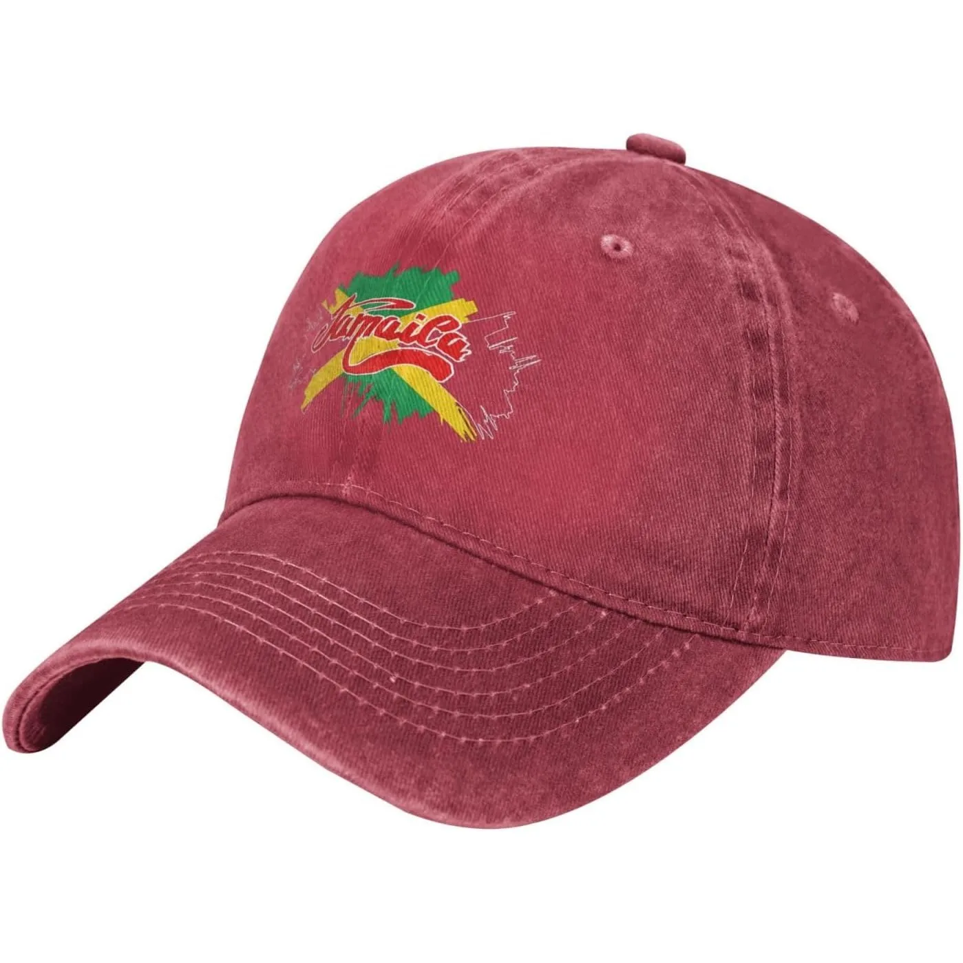 Jamaica-Map-Flag-Baseball-Cap-Washed-Cotton-Adjustable-Dad-Hat-Sun-Protection-Casual