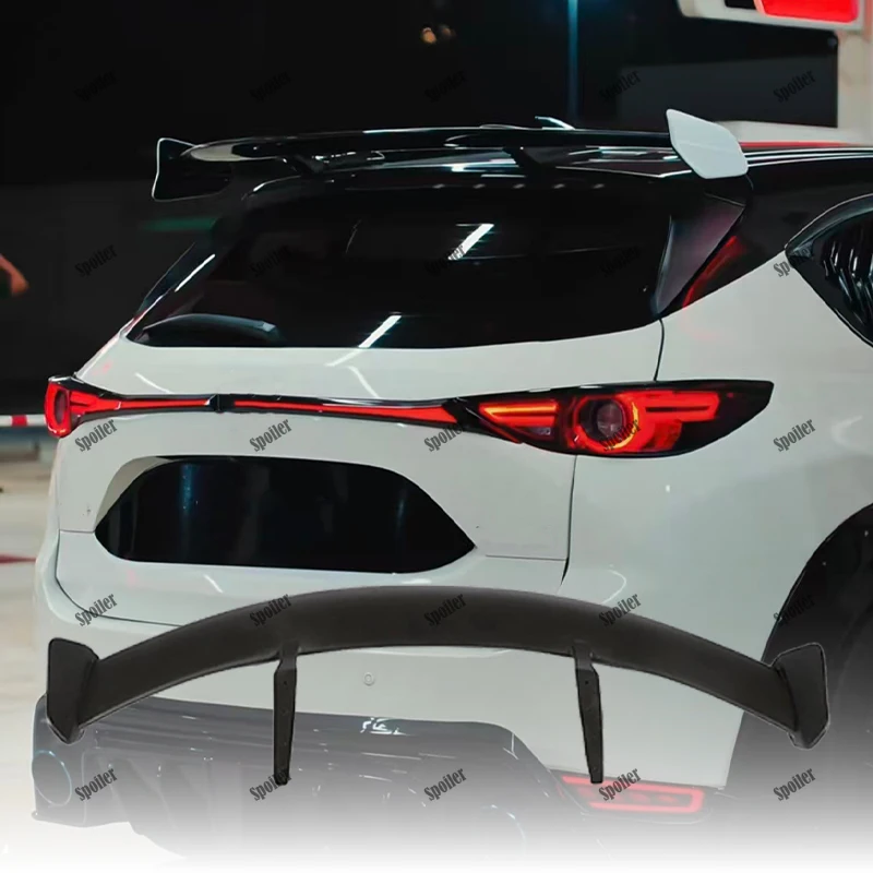 For Mazda CX-5 CX5 2018 2019 2020 2021 2023 2024 2026 Rear Roof Spoiler Wing Carbon Fiber Trunk Lip Wing Spoiler Car GT Styling view 2