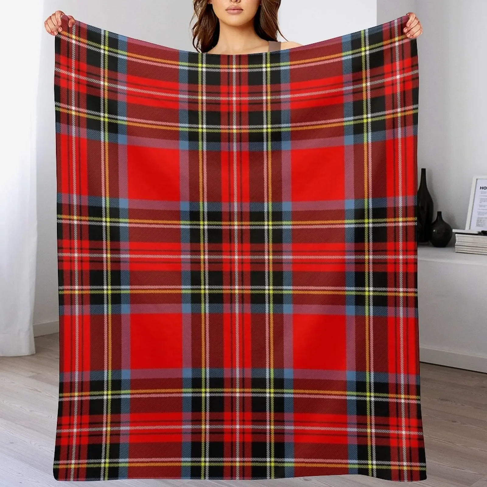 Stewart Royal Modern Tartan - Thistle Throw Blanket